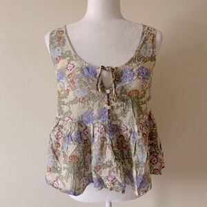 LF floral cropped tank top size S NWT
